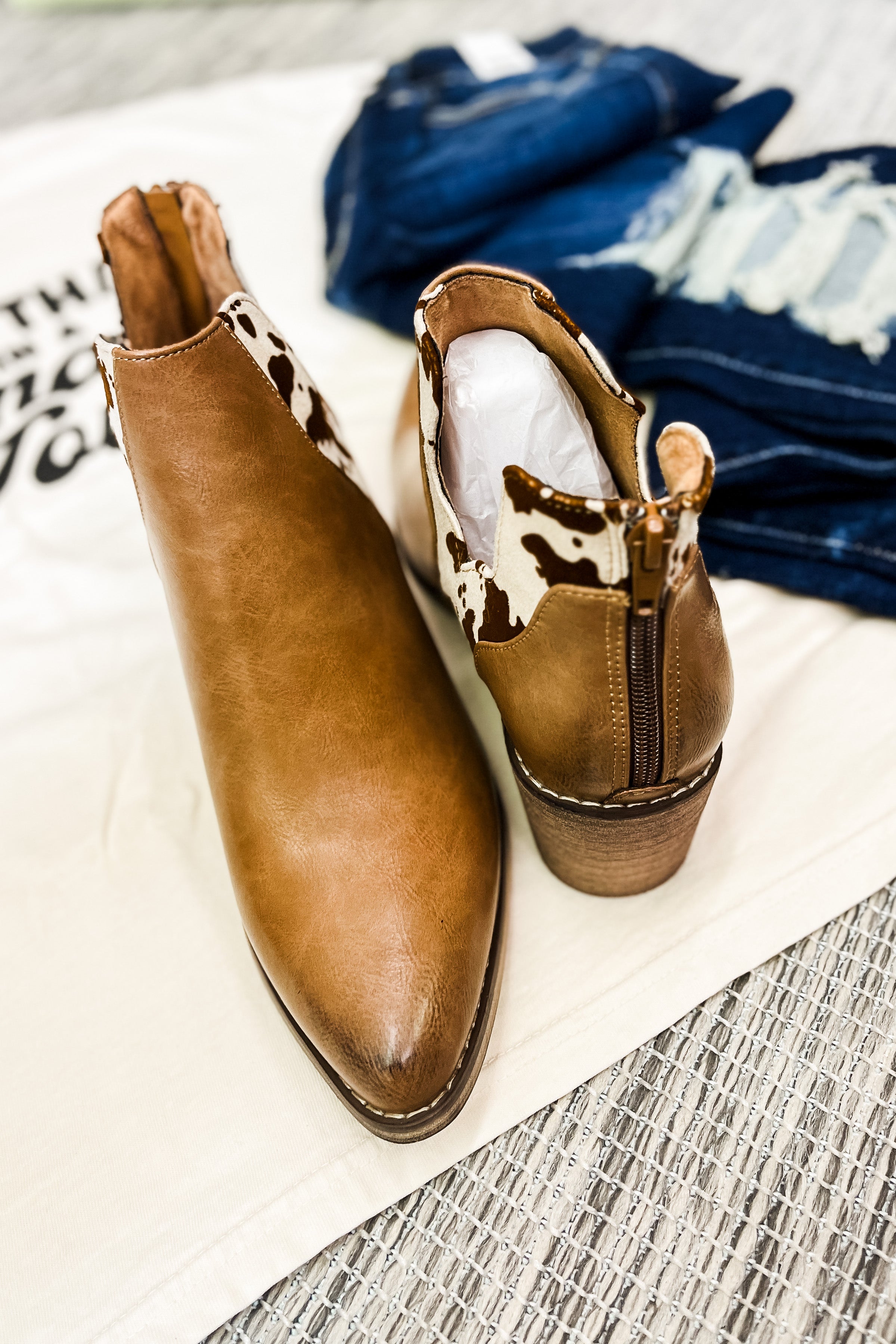 RESTOCK | On Your Own Booties, Tan Cow