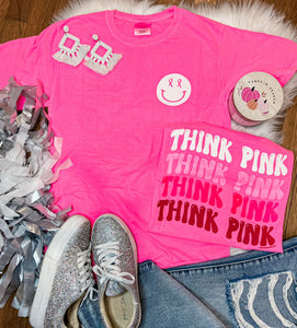 Think Pink Graphic Tee, Neon Pink – Sew Southern Designs