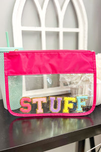 Stuff Clear Pouch, Pink