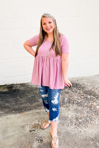 DEAL | Jana Babydoll Top, Light Rose