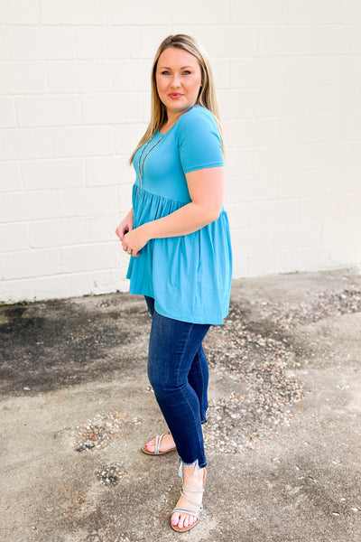 DEAL | Jana Babydoll Top, Ice Blue