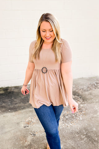 DEAL | Jana Babydoll Top, Ash Mocha
