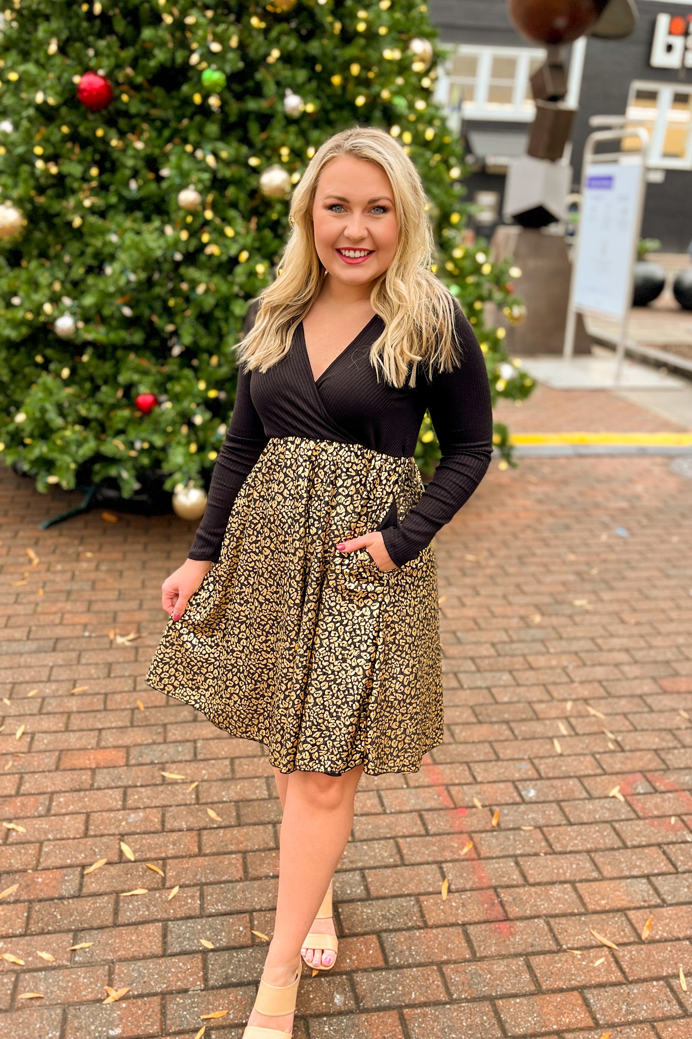 Ready To Shine Metallic Leopard Dress