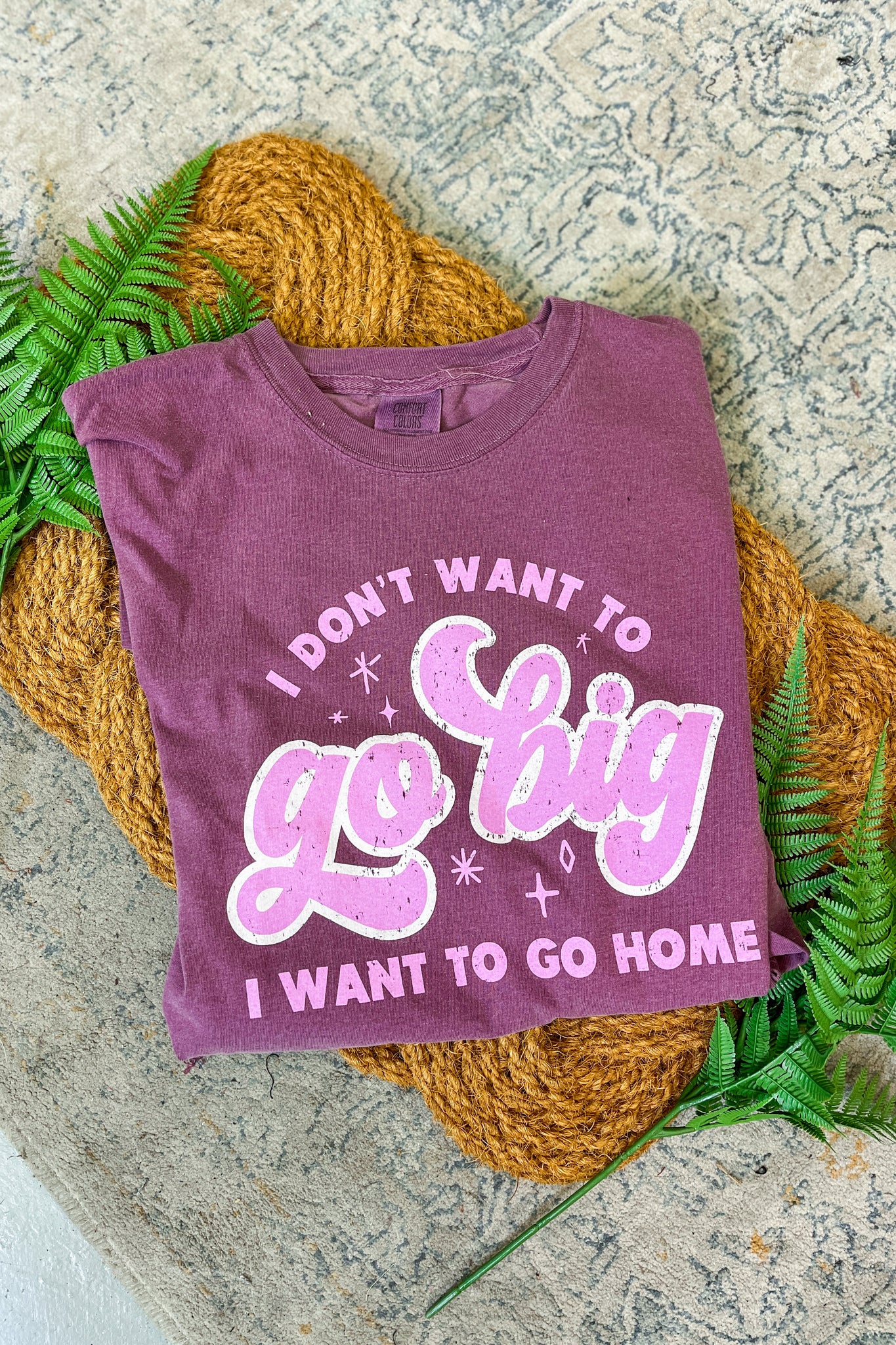 I Want To Go Home Graphic Tee, Berry