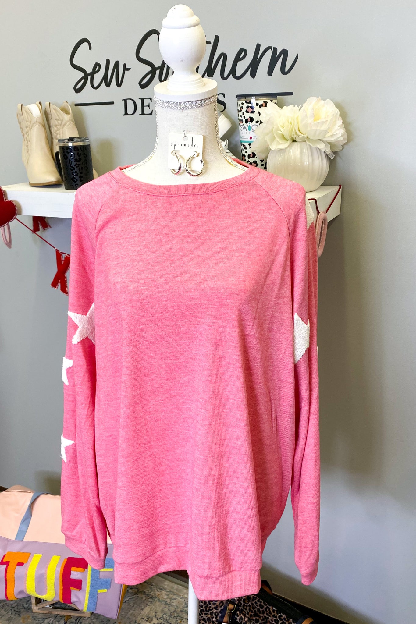 SALE | Starstruck Pullover Sweatshirt Top, Pink