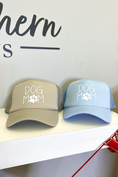 Dog Mom Trucker Style Baseball Cap, Grey