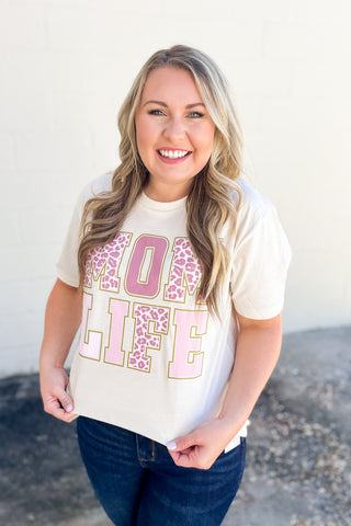 Mom Life Graphic Tee, Natural