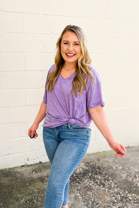 Paige Oversized Boyfriend Top, Lavender