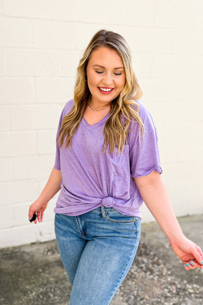 Paige Oversized Boyfriend Top, Lavender