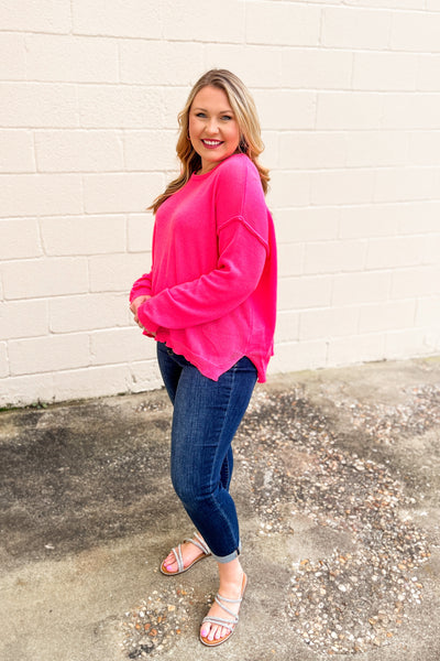 Prepared For This Sweater Top, Hot Pink