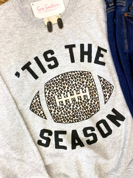 Tis The Season Leopard Football Sweatshirt