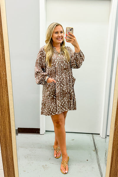 Fall On My Way Spotted Dress