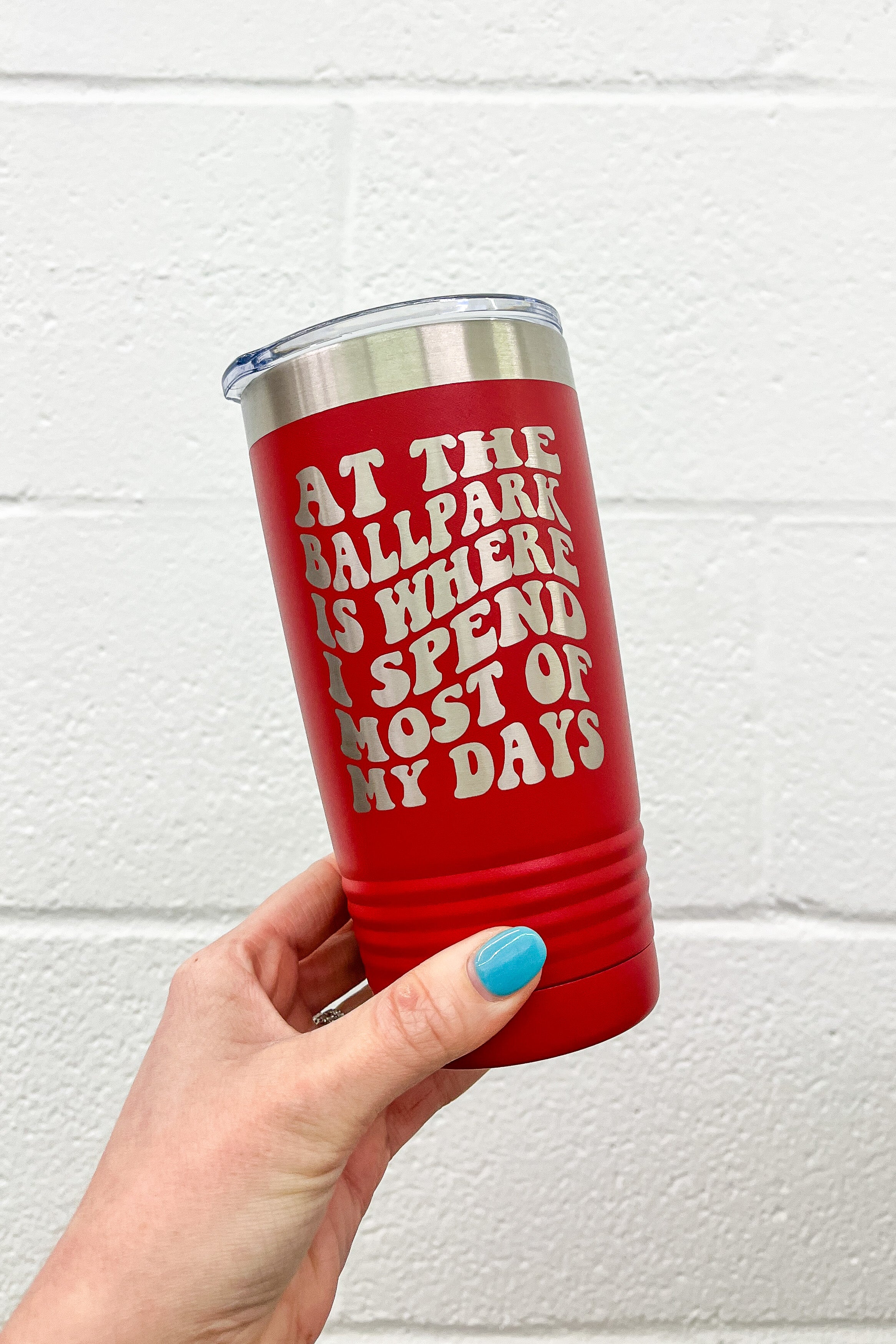 20oz At The Ballpark Mama Baseball Tumbler