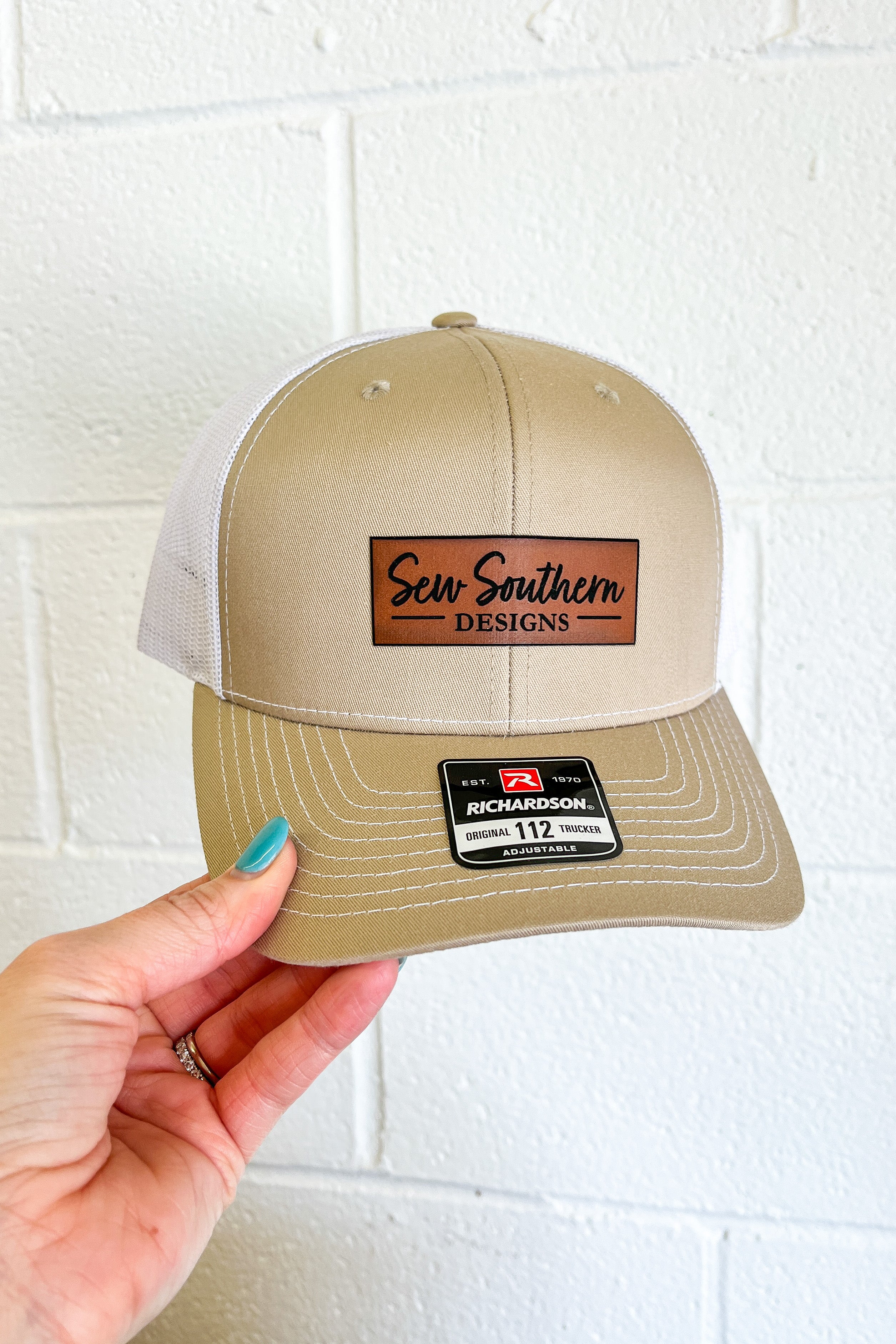 Sew Southern Logo Leather Patch Trucker Hat