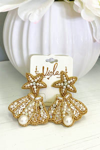 Clam and Starfish Earrings