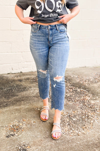 Judy Blue Ciara Cropped Distressed Jeans