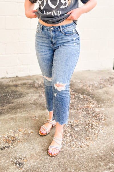 Judy Blue Ciara Cropped Distressed Jeans