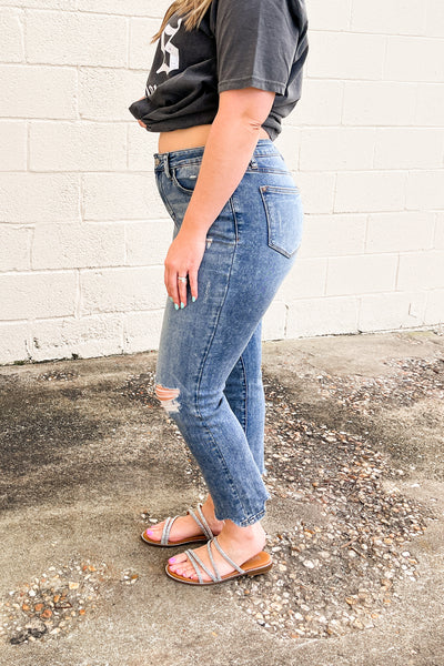 Judy Blue Ciara Cropped Distressed Jeans