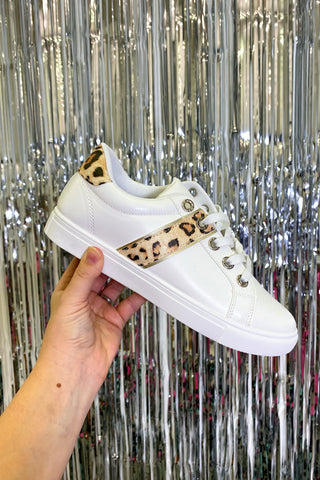 Devin Leopard Sneakers, White