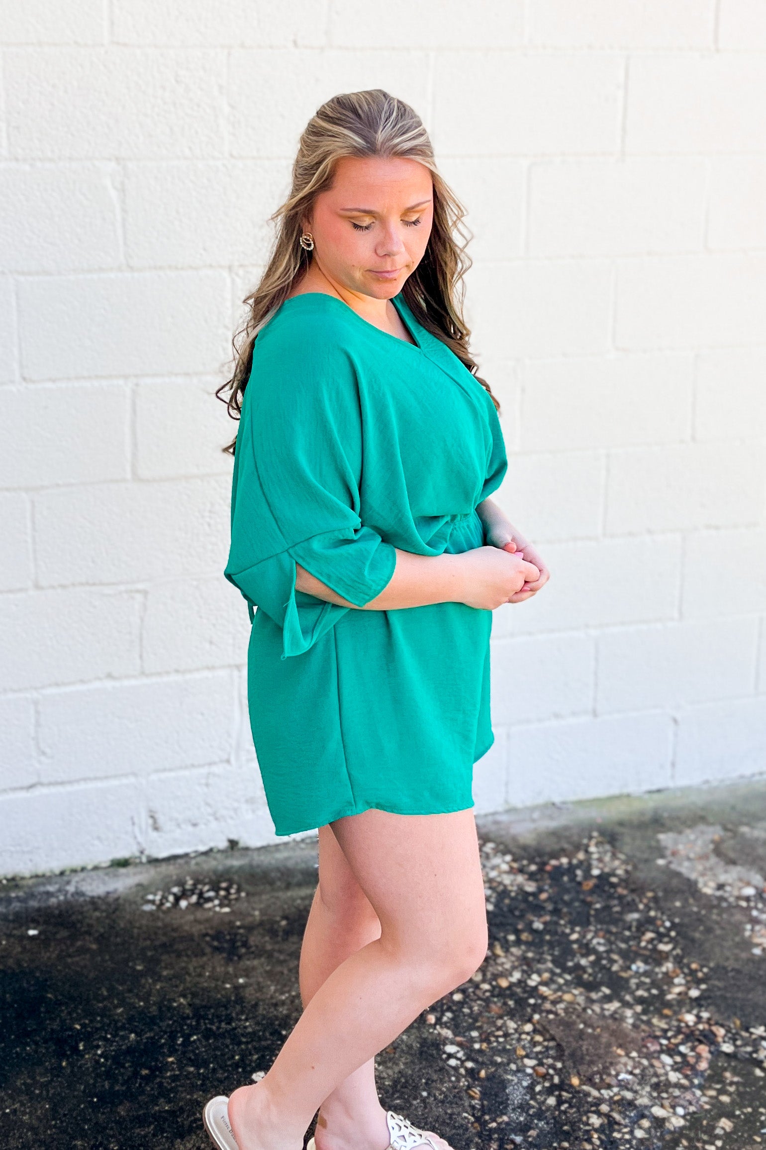 You've Got The Look Romper, Kelly Green