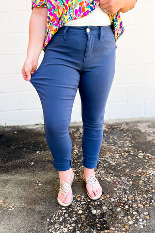 RESTOCK  YMI Hyperstretch Skinny Jeans, Navy – Sew Southern Designs