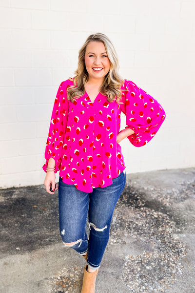 On The Wild Side Leopard Top, Pink