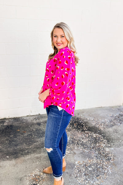 On The Wild Side Leopard Top, Pink