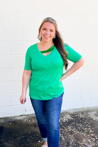 SALE | Lucky Girl Sequin Top, Kelly Green