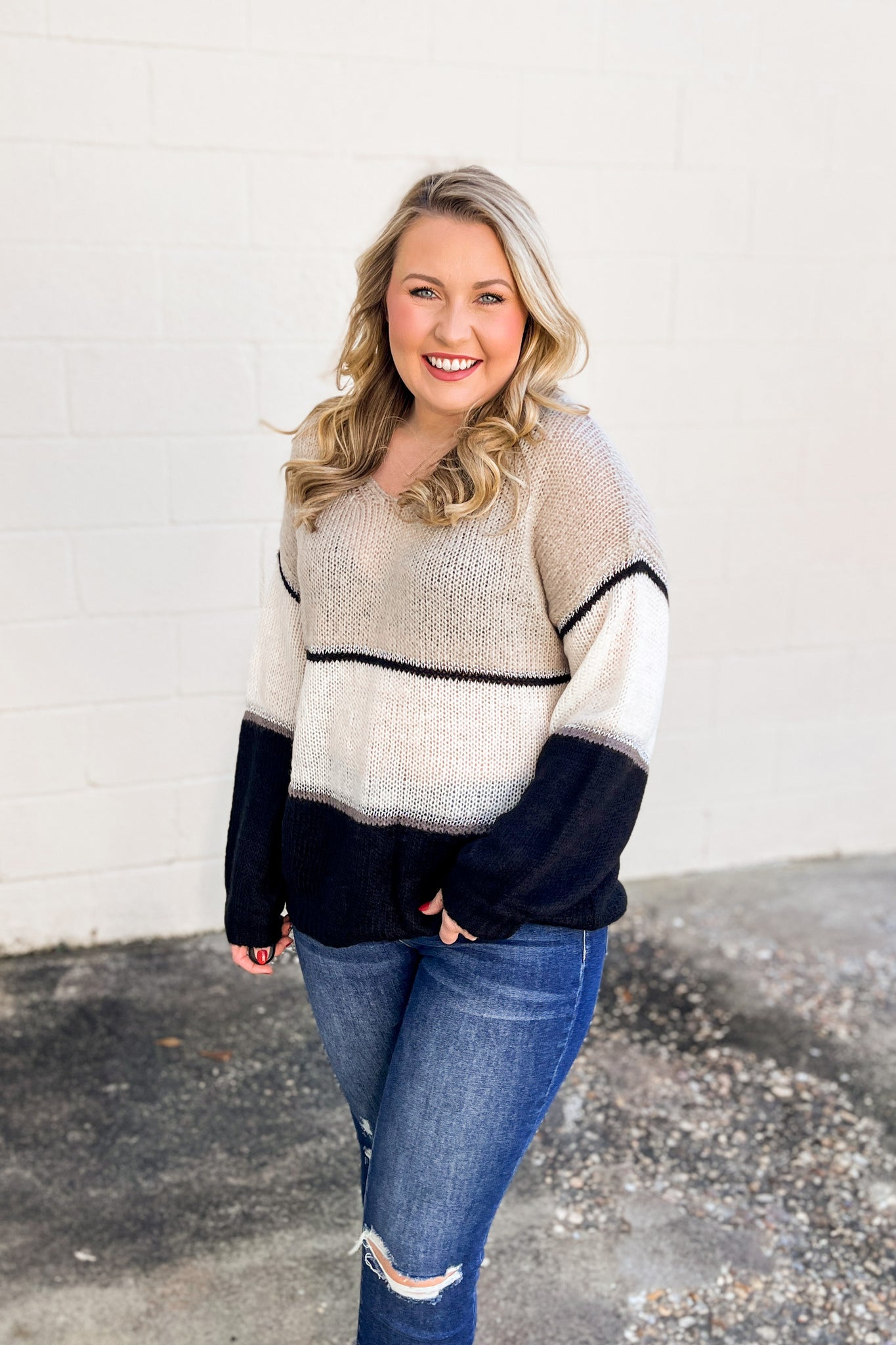 Show The Truth Colorblock Sweater