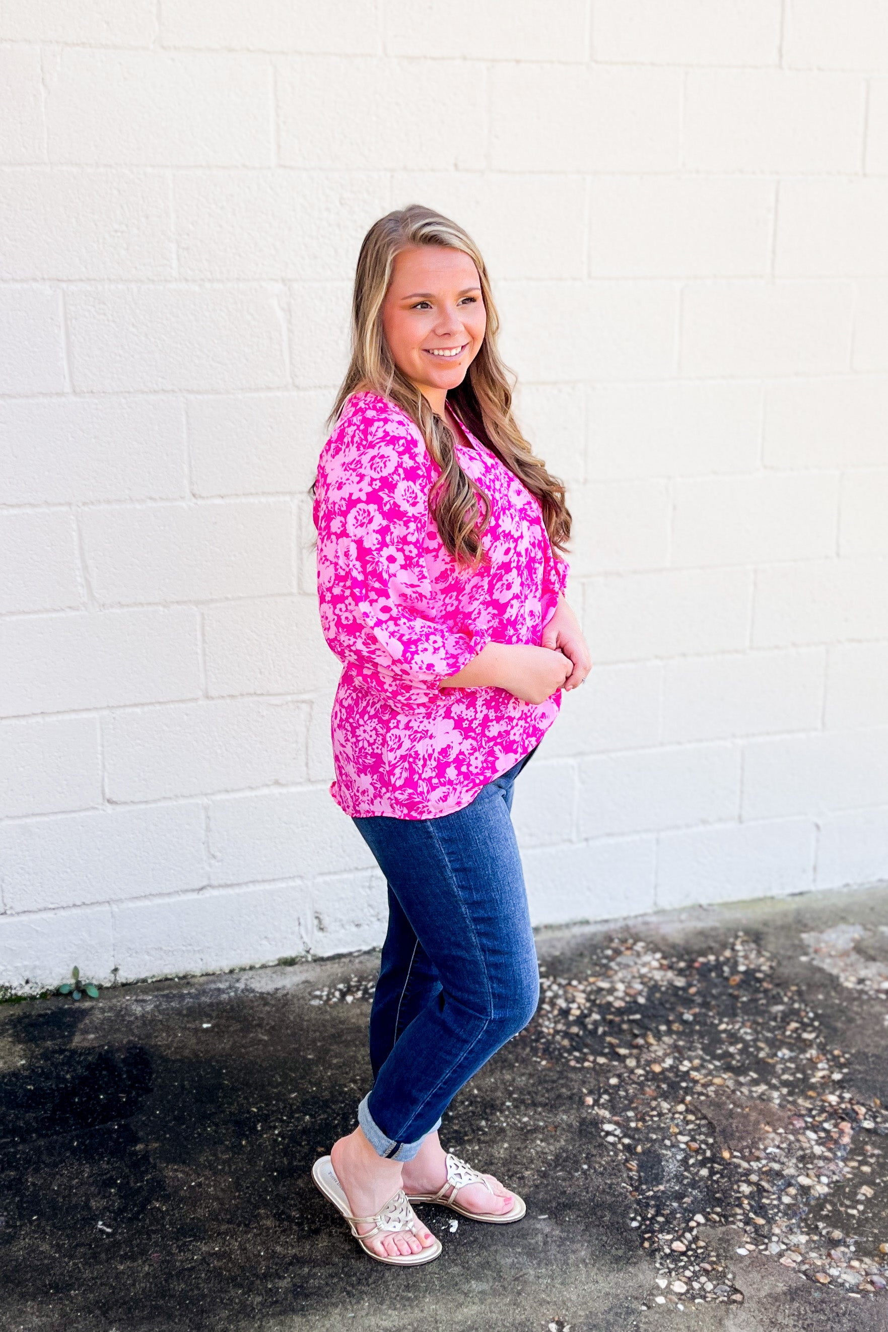 Completely Me Floral Top, Fuchsia