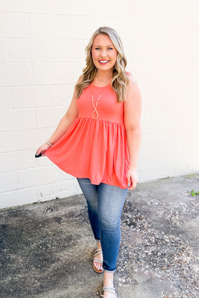 DEAL | Here and Now Tank Top, Deep Coral