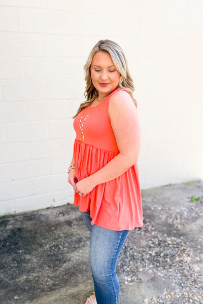 DEAL | Here and Now Tank Top, Deep Coral