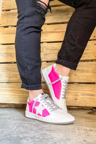 Raleigh Star Sneaker, Neon Pink