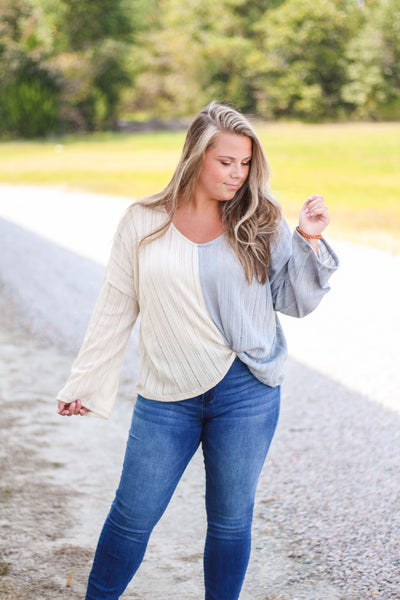 SALE | Double Vision Two Color Sweater Top