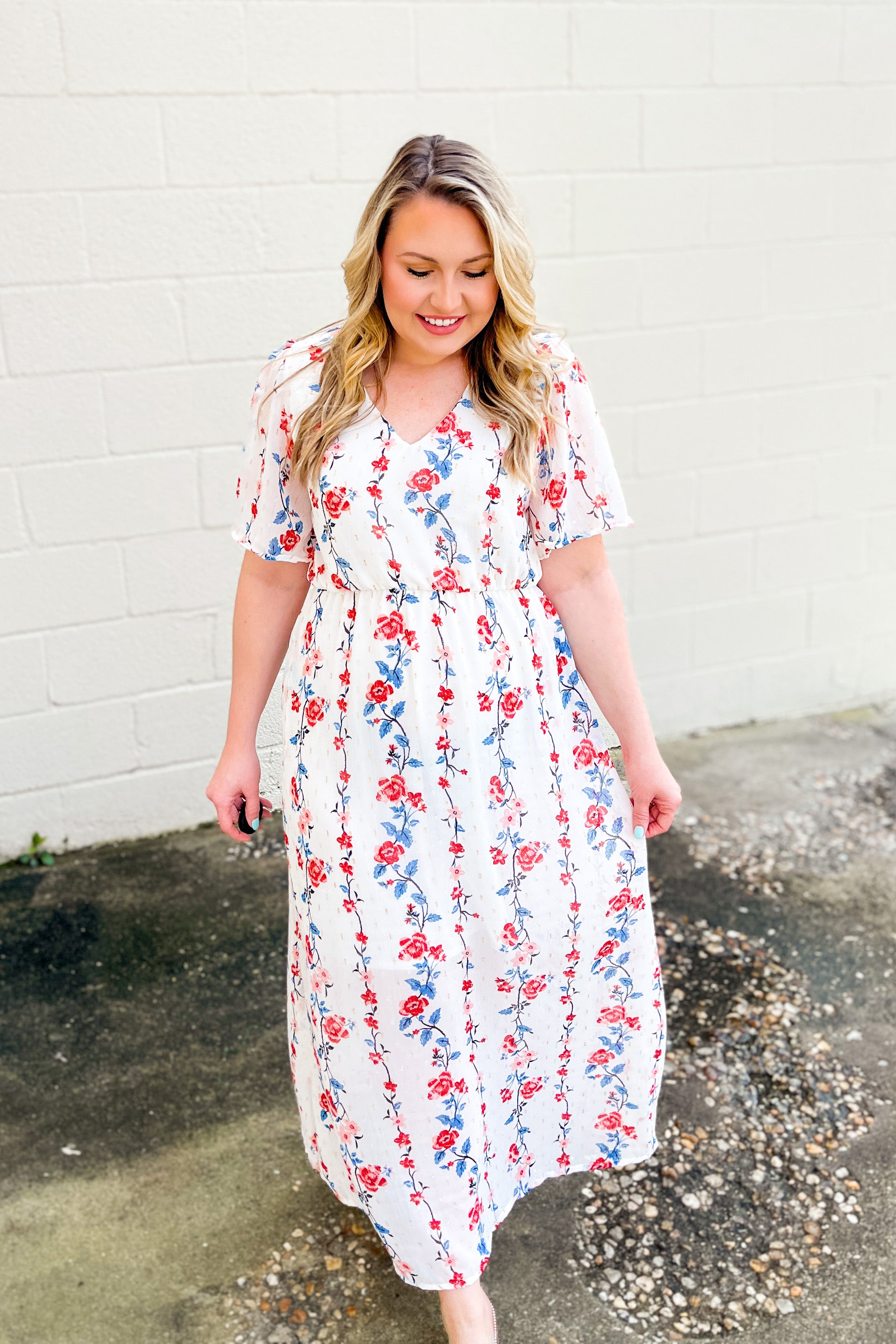 Lasting Impressions Floral Maxi Dress, Ivory