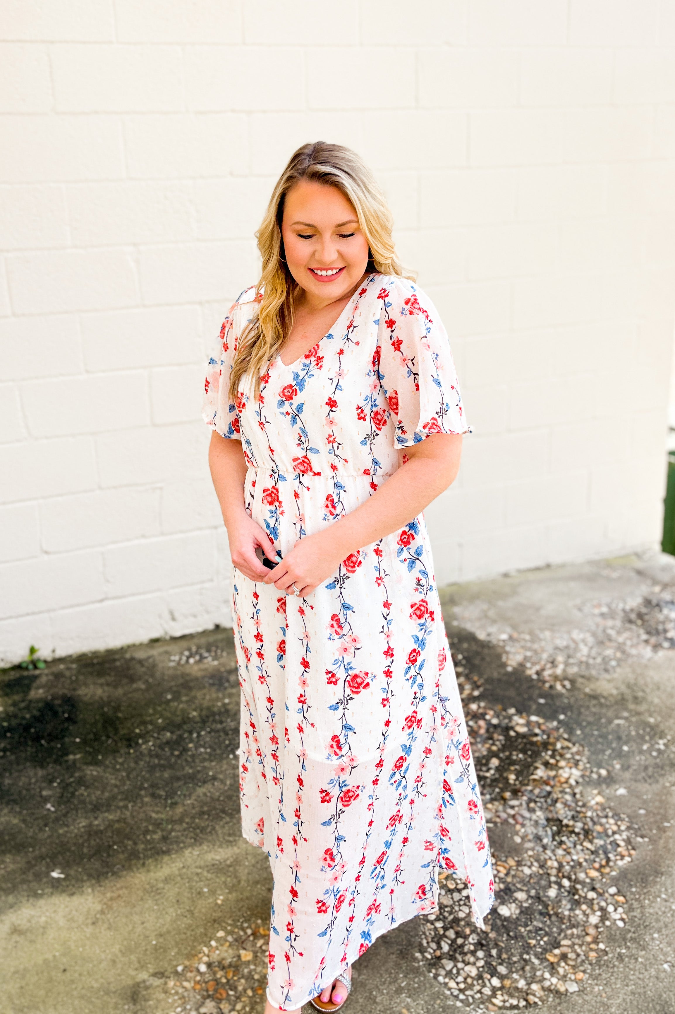 Lasting Impressions Floral Maxi Dress, Ivory