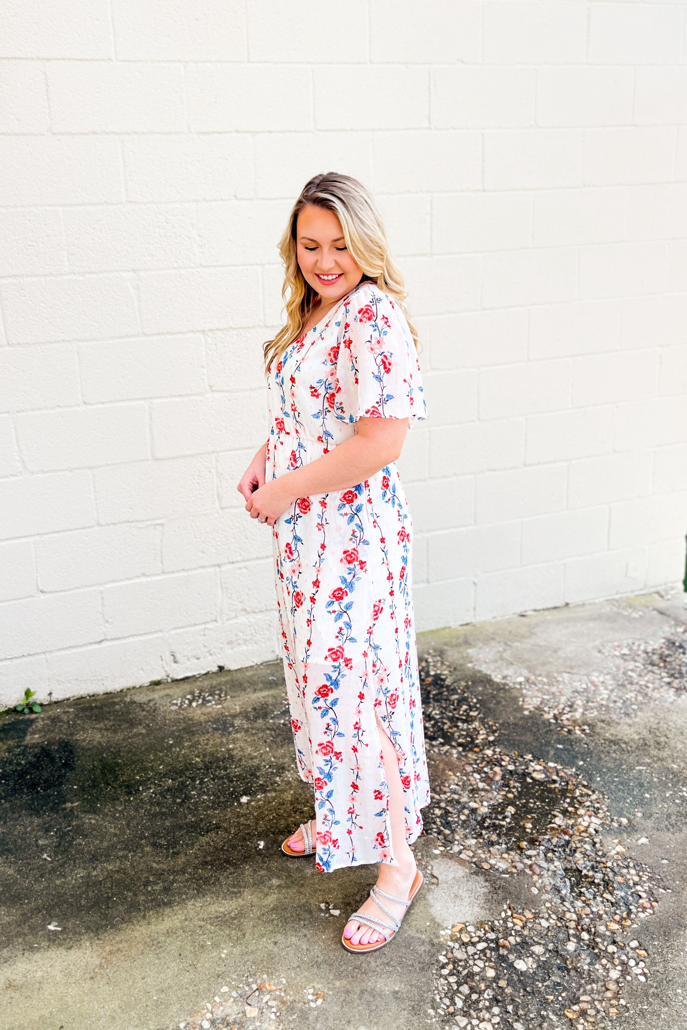 Lasting Impressions Floral Maxi Dress, Ivory