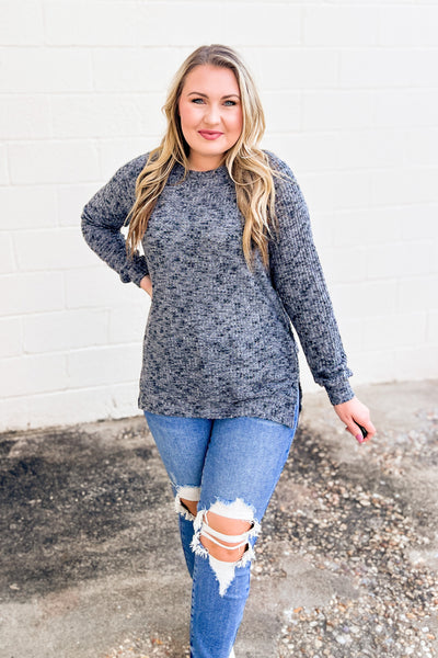 Love To Chill Pullover Top, Charcoal