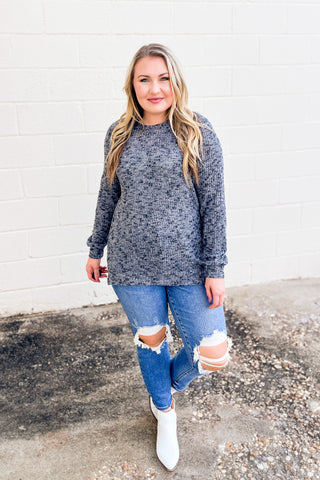 Love To Chill Pullover Top, Charcoal
