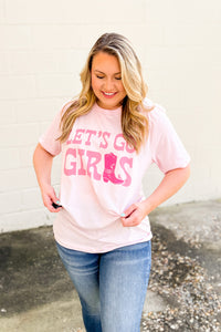 Let's Go Girls Graphic Tee, Soft Pink