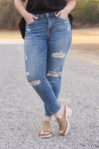 SALE | Judy Blue Kallie Destroyed Hi-Rise Slim Fit Jeans