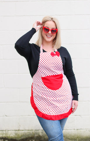 Red Polka Dot Cooking Apron