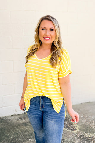 DEAL | Shannon Striped Top, Yellow