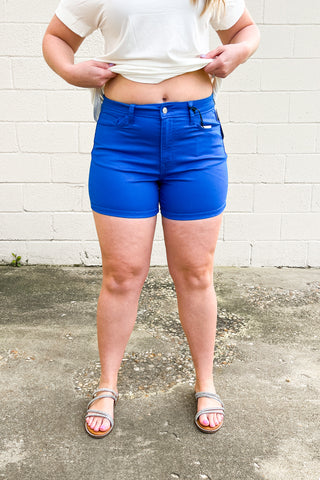 Zenana Kallen Shorts, Ocean Blue