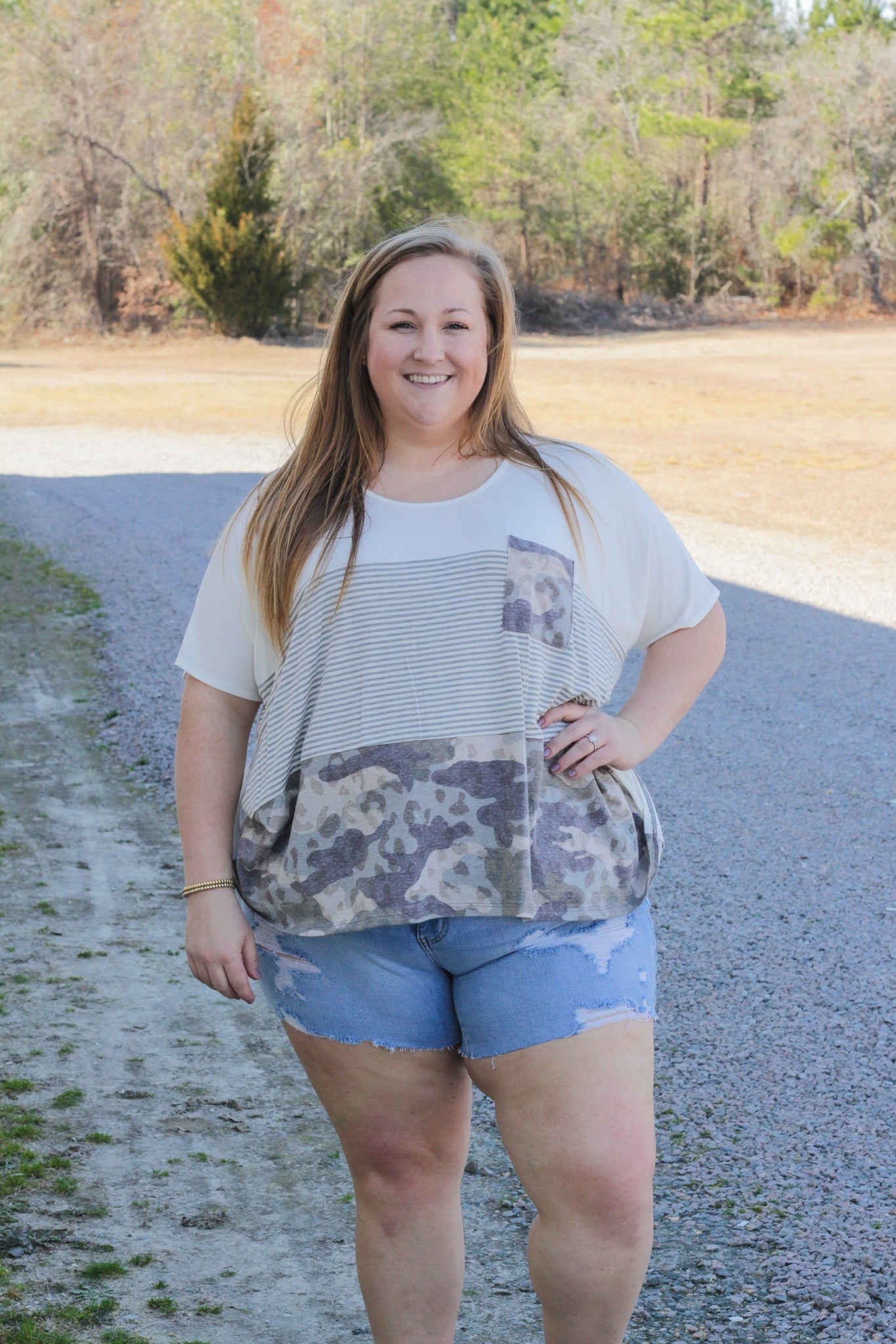 SALE | Feels For Camo Colorblock Top