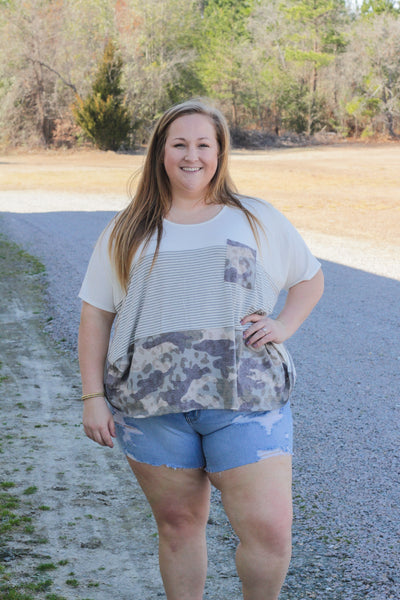 SALE | Feels For Camo Colorblock Top
