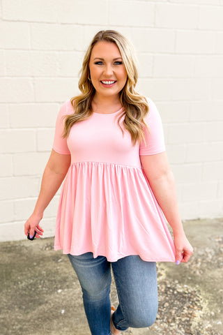 DEAL | Jana Babydoll Top, Dusty Pink