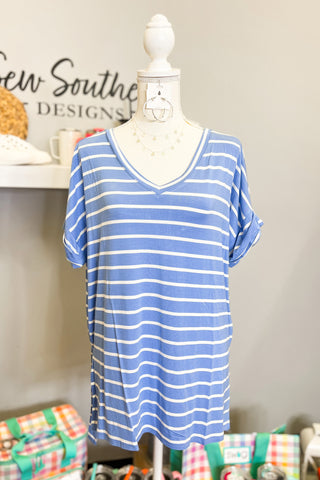 DEAL | Shannon Striped Top, Spring Blue