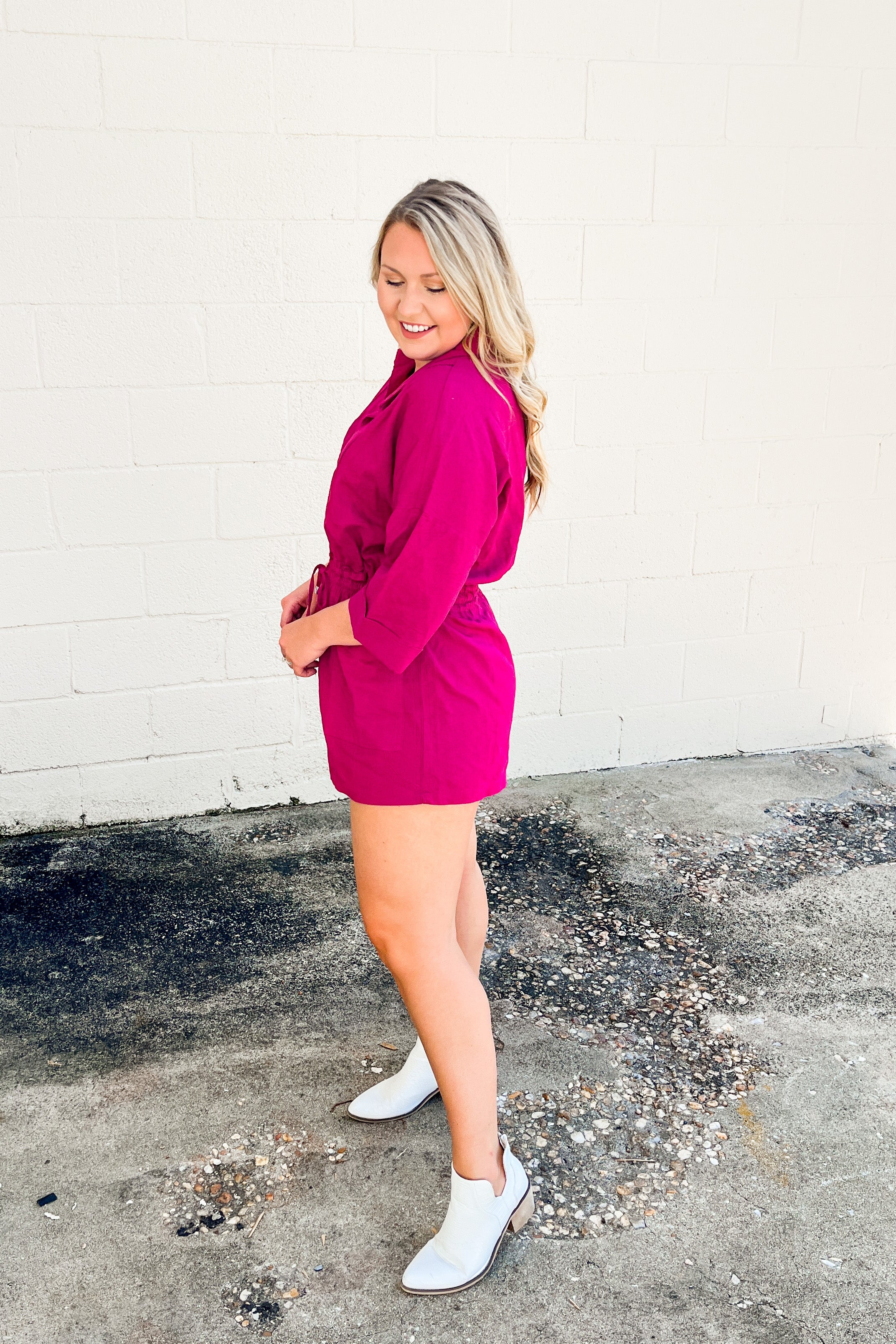 SALE | Let's Go Girls Romper, Magenta