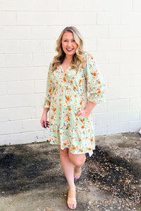 Too Much Fun Floral Wrap Dress, Mint